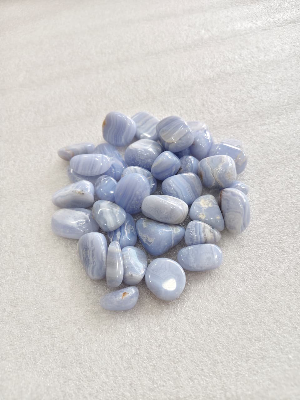 Natural Blue Lace Agate Tumbled Stones