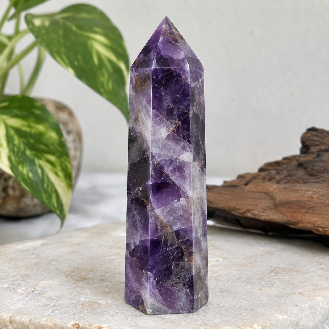 Natural Amethyst Crystal Obelisk
