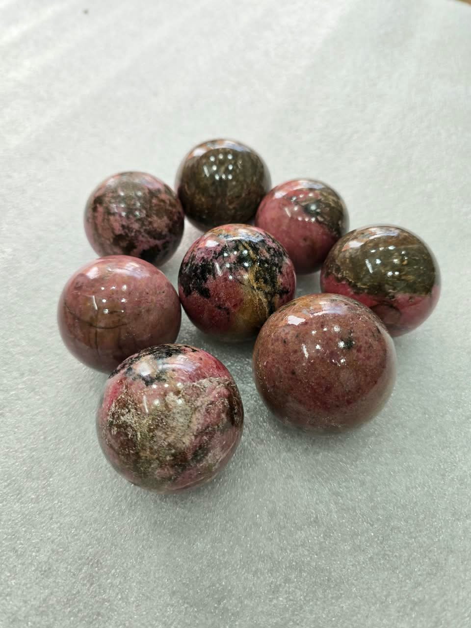 Natural Rhodonite Spheres
