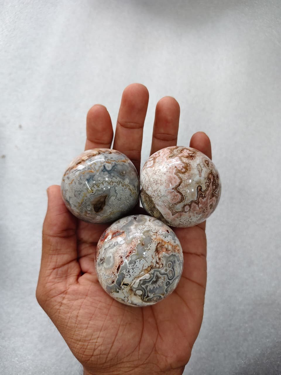 Natural Crazy Lace Agate Spheres